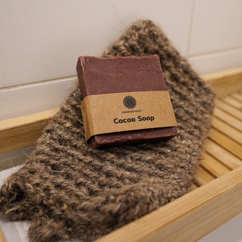 Goat Hair Bath Glove with Cacao Soap-0